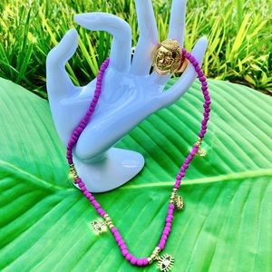 Purple/Pink ish Bohemian Evil eye Necklace